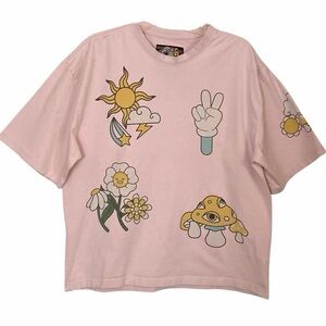 American Garage Dusty Pink Graphic Tee Large - Hippie Streetwear